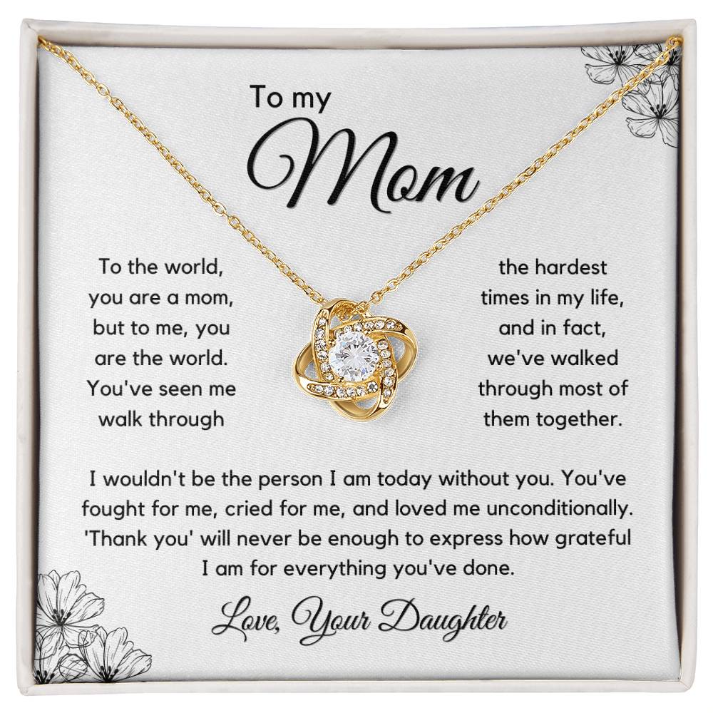 Gift For Mom From Daughter - To Me You Are The World - JL0083
