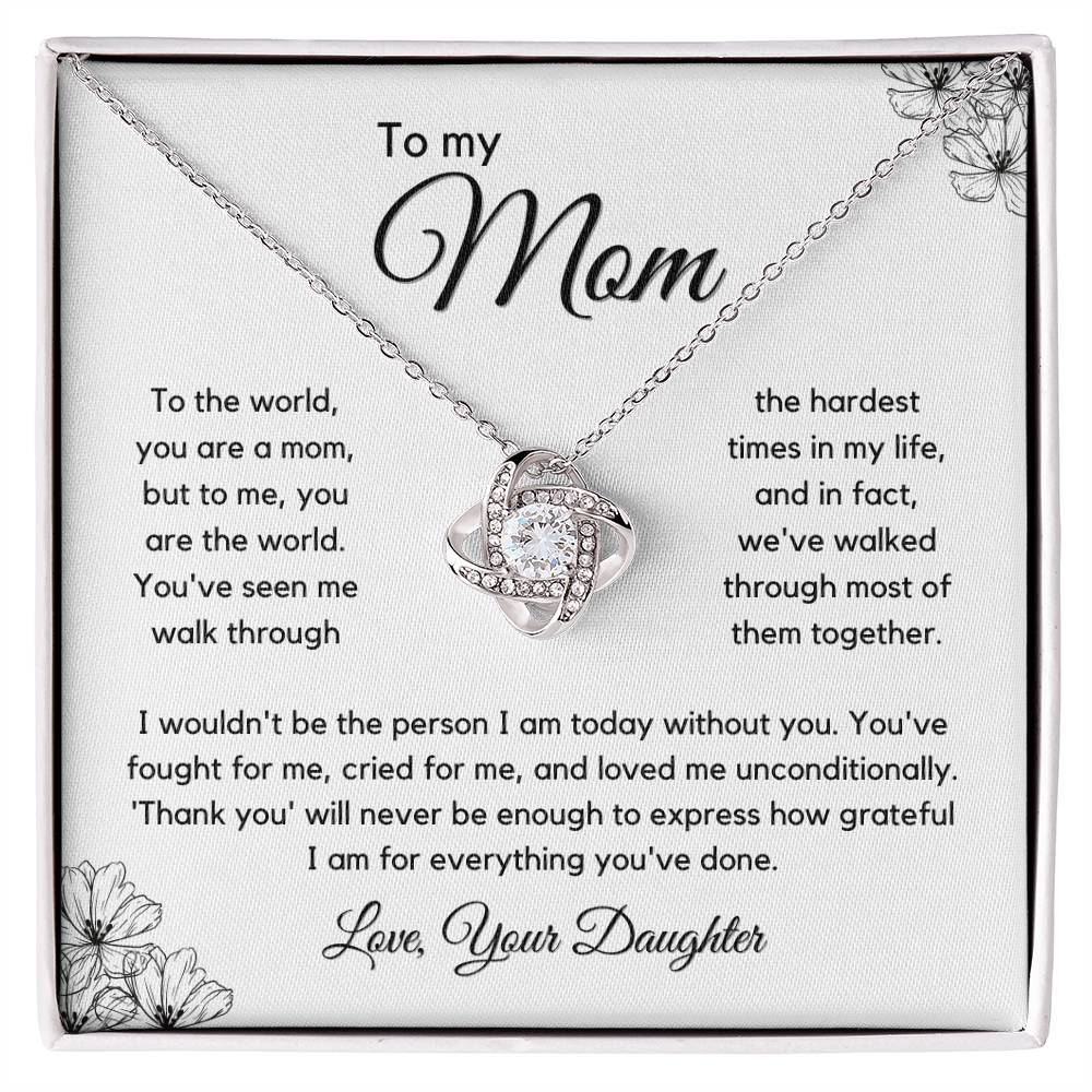 Gift For Mom From Daughter - To Me You Are The World - JL0083