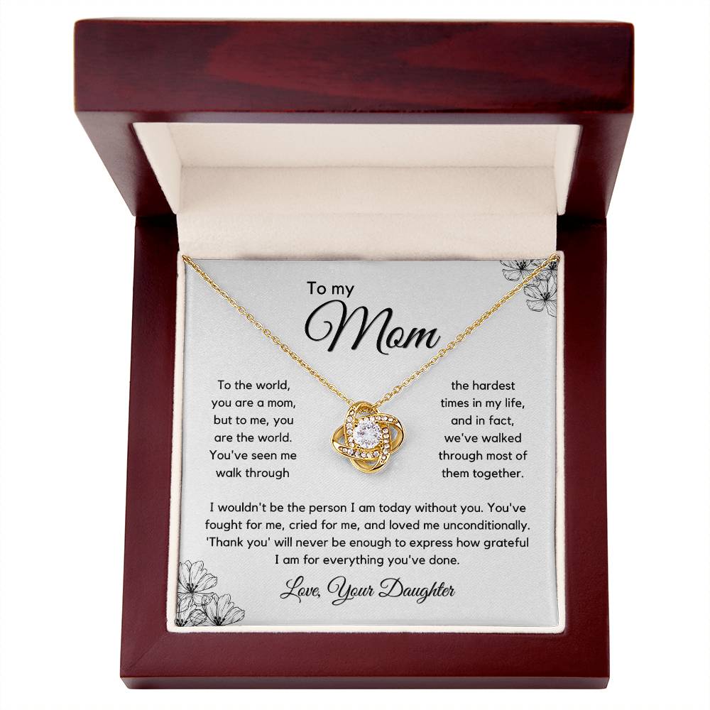 Gift For Mom From Daughter - To Me You Are The World - JL0083