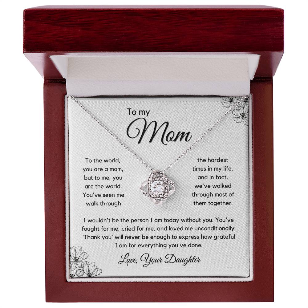 Gift For Mom From Daughter - To Me You Are The World - JL0083
