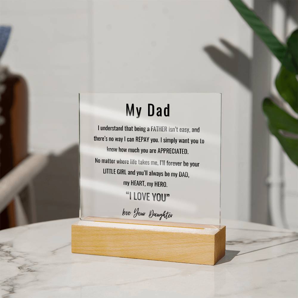 Gift from Daughter To Dad - I'll Forever Be Your Little Girl - JL0086