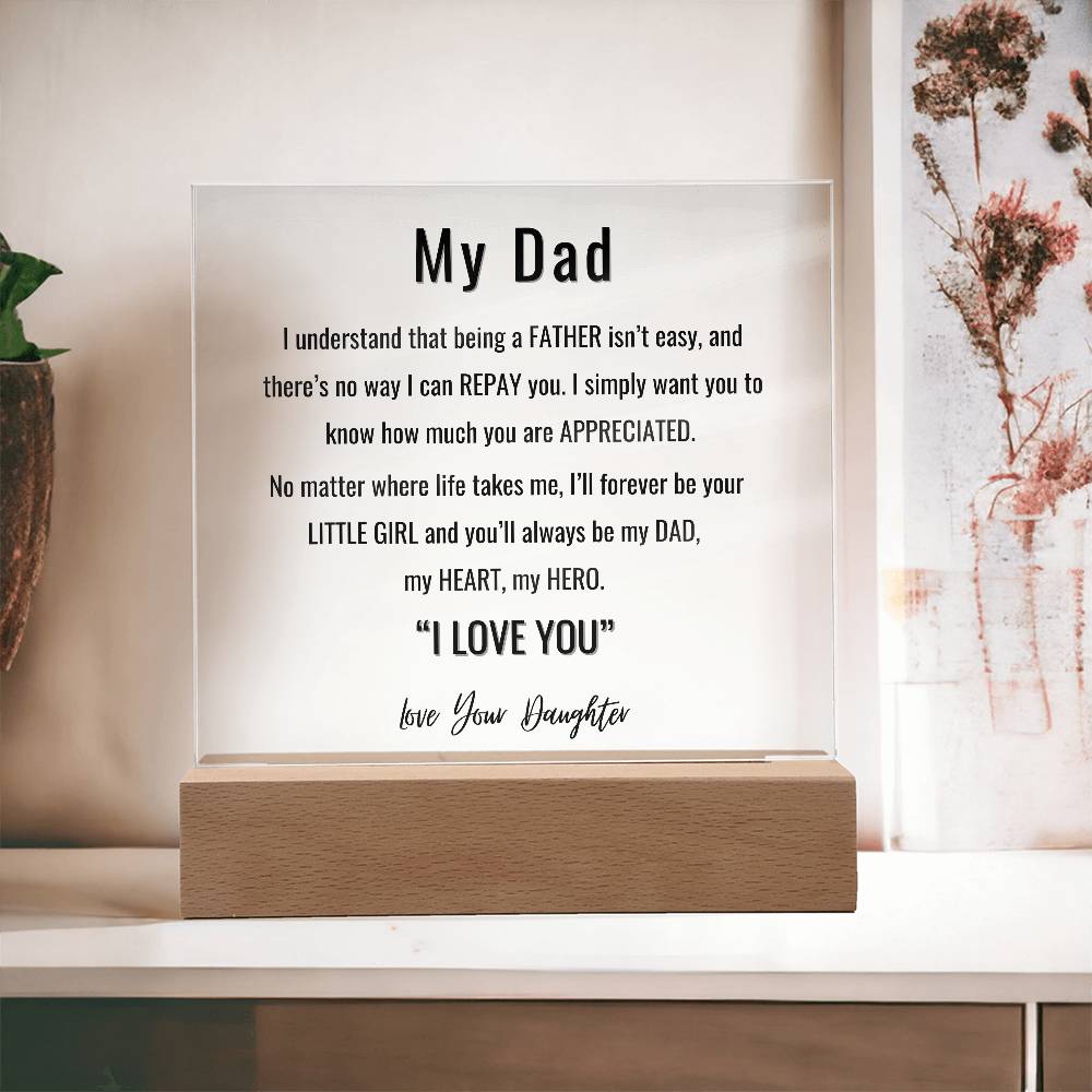 Gift from Daughter To Dad - I'll Forever Be Your Little Girl - JL0086