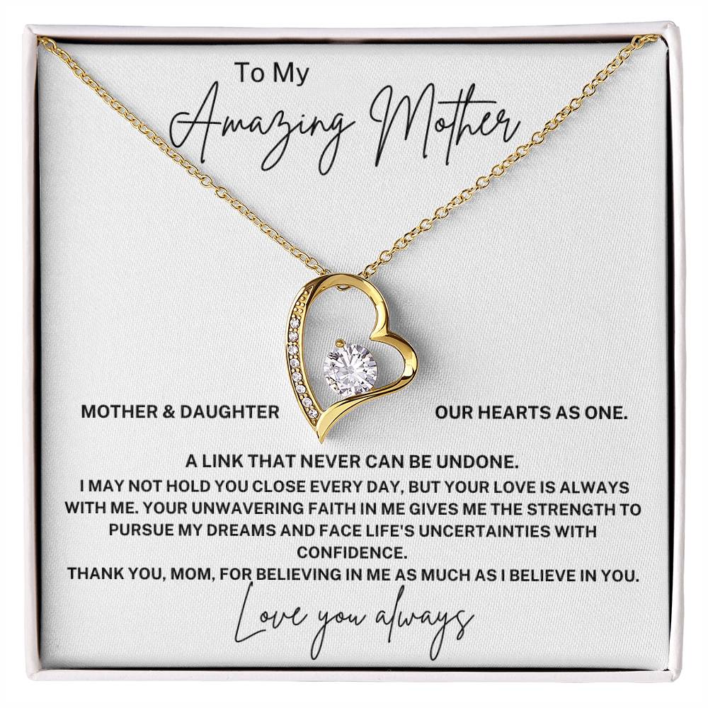 To My Amazing Mother - Mother & Daughter Our Hearts As One. - JL0042