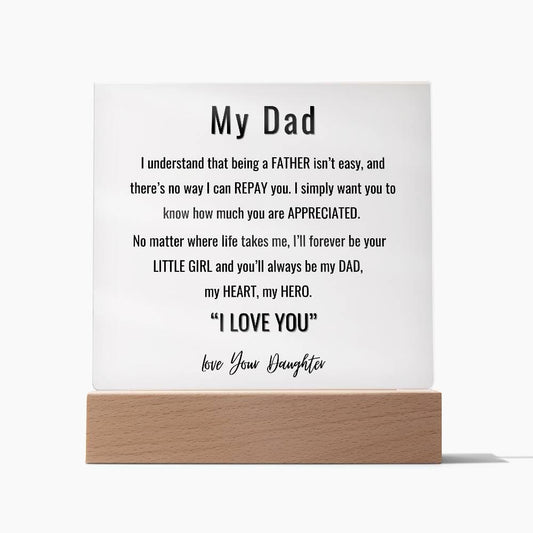 Gift from Daughter To Dad - I'll Forever Be Your Little Girl - JL0086