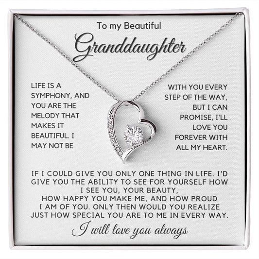 To My Granddaughter -  I'll Love You Forever With All My Heart - JL0019